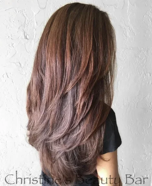 Long Brunette V-Layer Waves