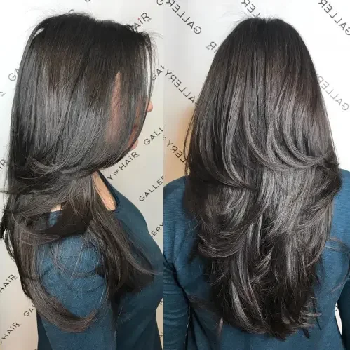 Thick Long Layers With Chin Lift