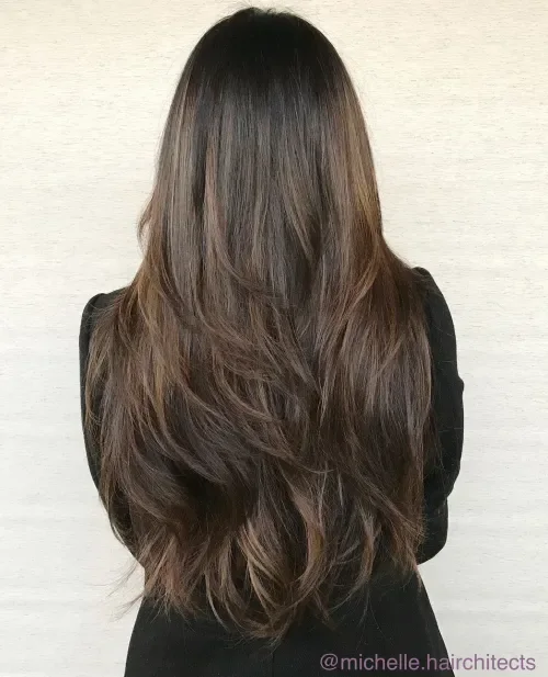 Chocolate Waist-Length Texture Layers