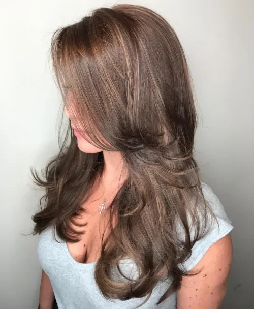 Flipped Layers With Chin Bangs