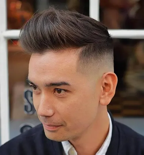 Pompadour With Brushed Back Volume