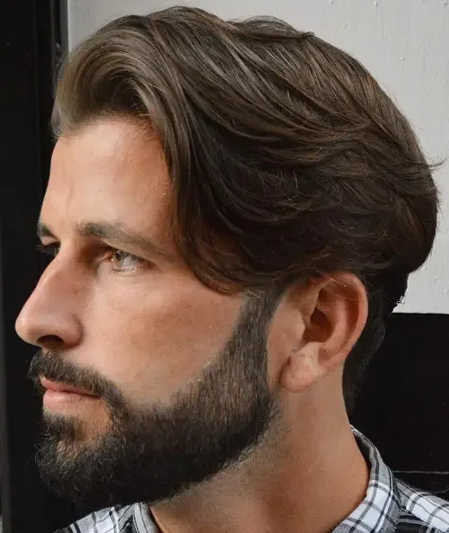 Layered Comb-Over Haircut With Soft Dimension