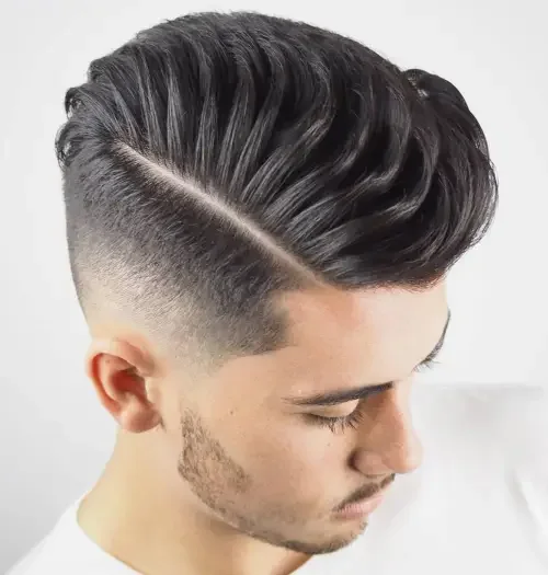 Ridged Comb Over Fade