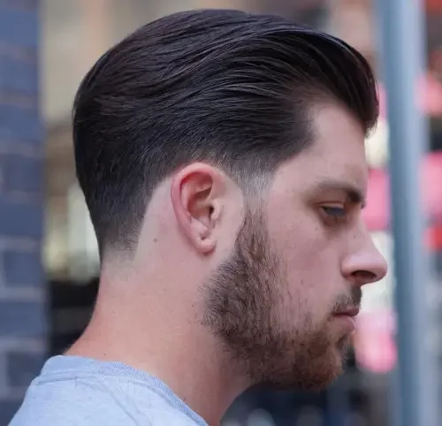 Sleek Brushed Back Taper Fade