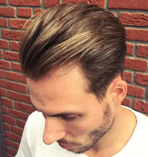 Long Side-Part Slick Back Taper