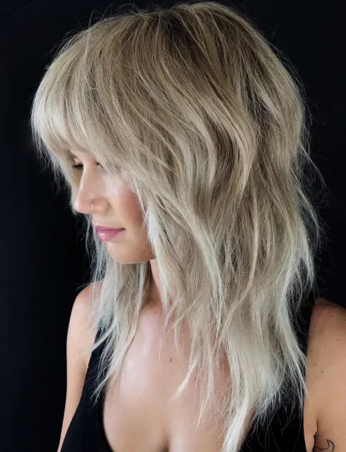 Lived-In Golden Blonde Shag Lob