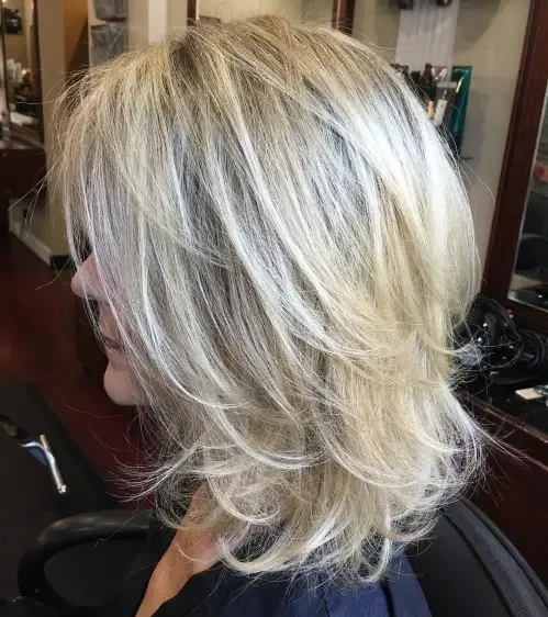 Platinum Shag With Rounded Volume