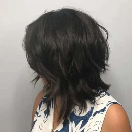 Black Shag Bob With Soft Lift