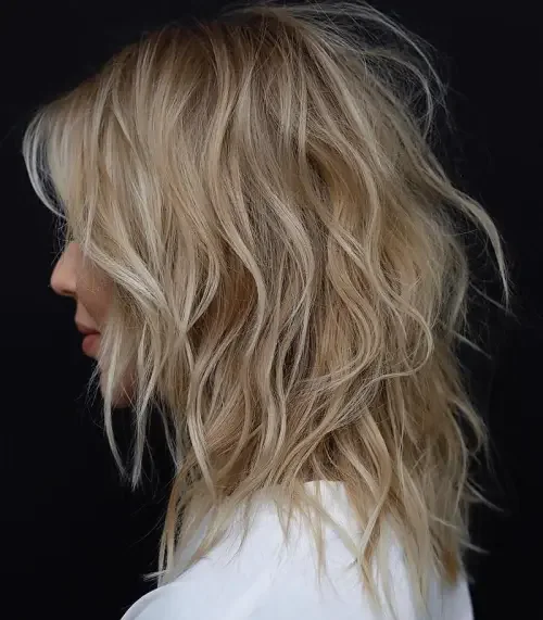Honey Blonde Tousled Shag