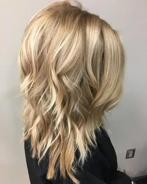 Butter Blonde Wavy Shag Lob