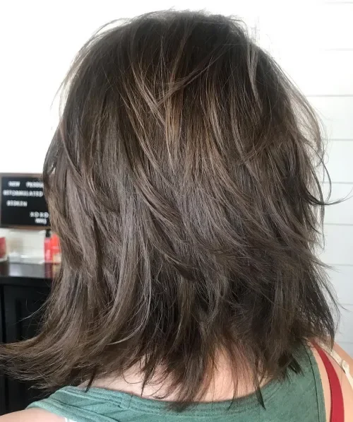 Mocha Brown Shag With Side Layers