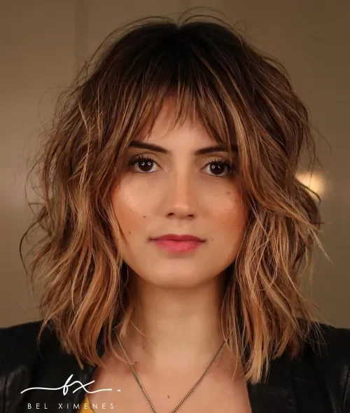 Bronze Shag With Tapered Bangs