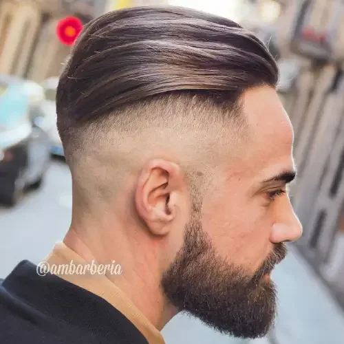 Slick Sweep Pompadour With Fade
