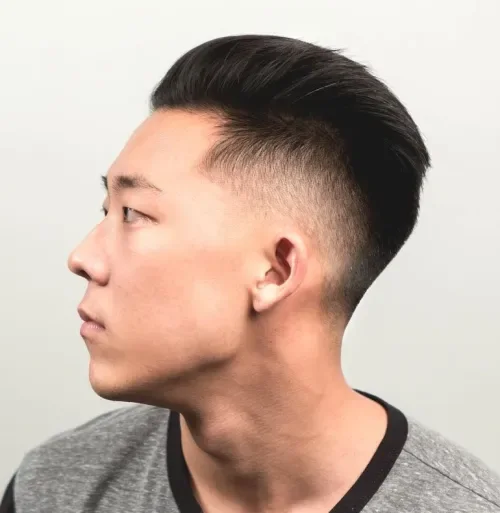 Side-Swept Quiff With Taper Fade