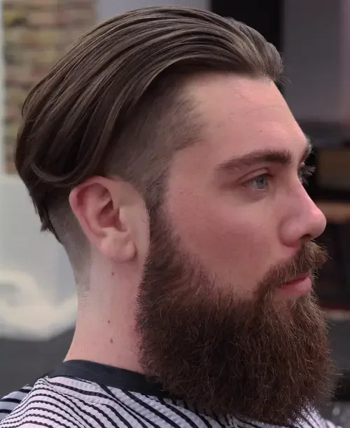 Soft Slick Side Part Fade