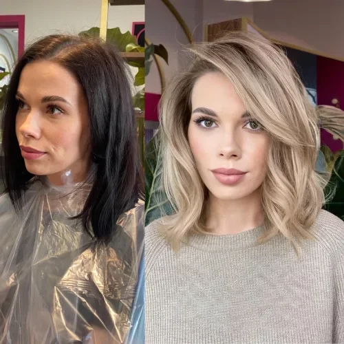 Voluminous Blonde Layers With Side Sweep