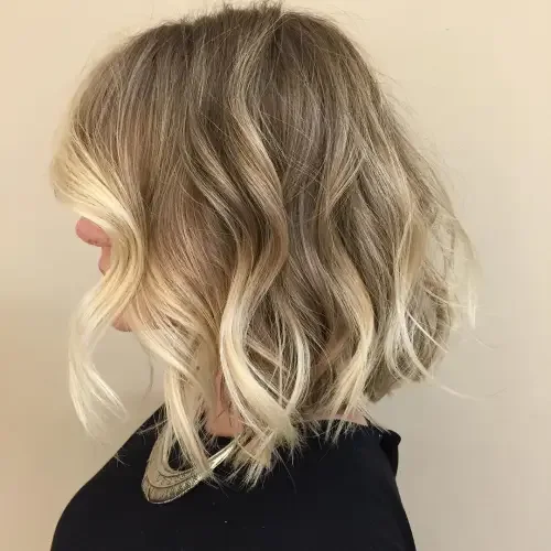 Tousled Blonde Bob Waves
