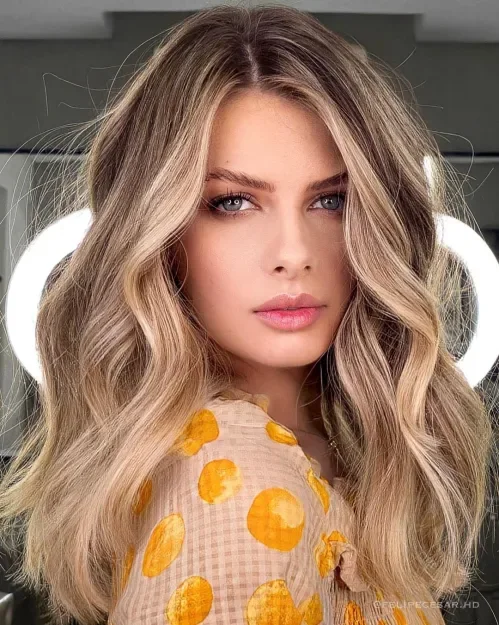 Glistening Blonde Curtain Wave Layers