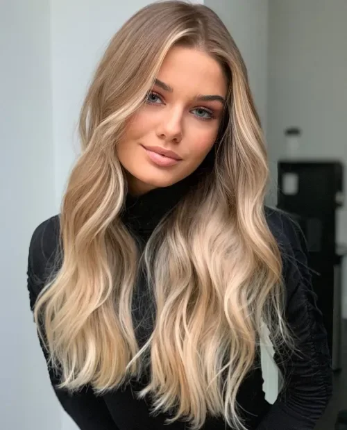 Beachy Wavy Blonde With Roots