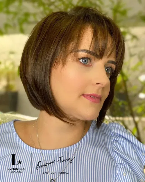 Piece-Y Side Part Bob With Bangs