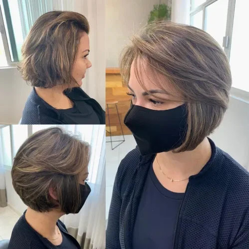 Rounded Bob With Tucked Bangs