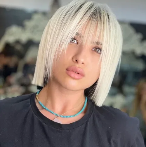 Blunt Bob With Arched Wisps