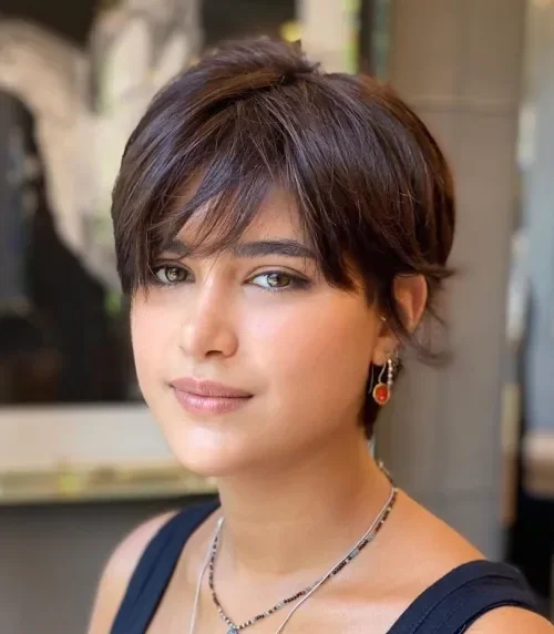 Textured Side-Swept Bob With Fringe