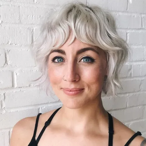 Curly Bob With Wispy Fringe