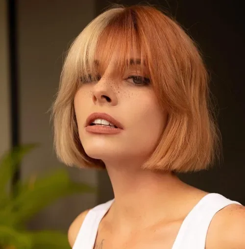 Blunt Bob With Straight Fringe