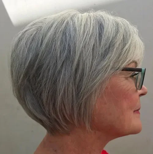 Feathery Salt-And-Pepper Bob