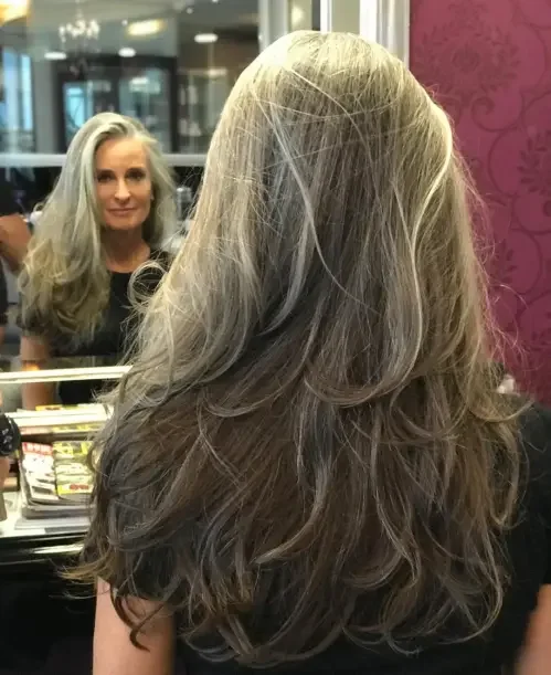 Long Layered Ash Balayage