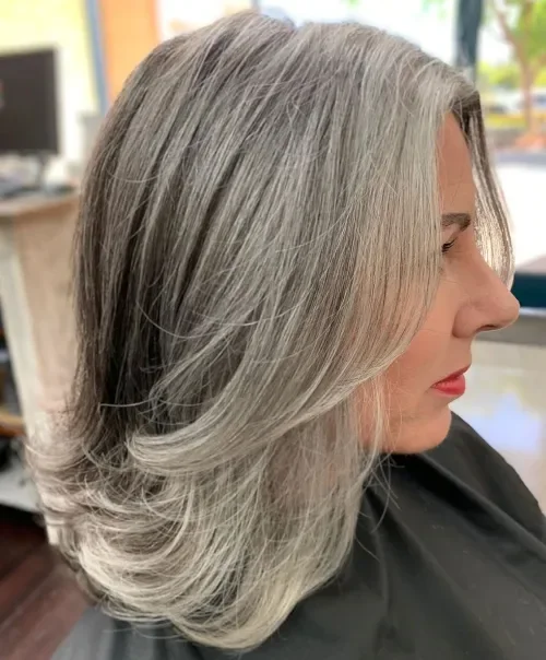 Flipped Layers Medium Gray Bob