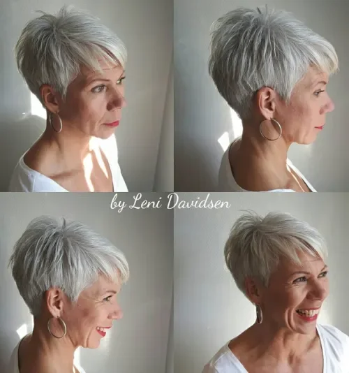 Short Spiky Silver Pixie