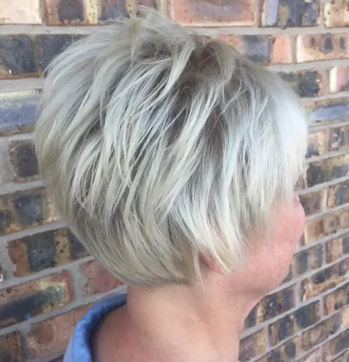 White Blonde Feathered Pixie