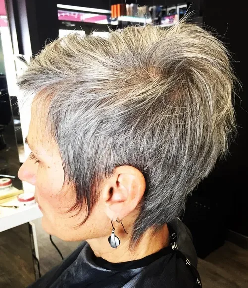 Textured Charcoal Crop With Long Fringe
