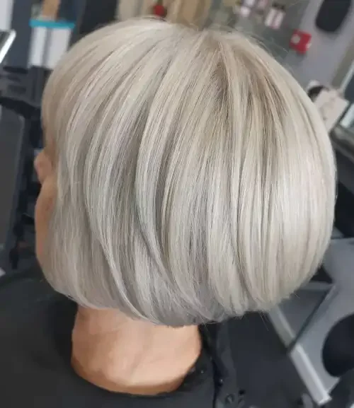 Rounded White Gold Bob Cut