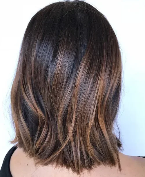 Chestnut Brown Ash Balayage Shag