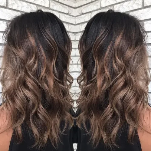 Bold Chocolate Caramel Balayage Waves