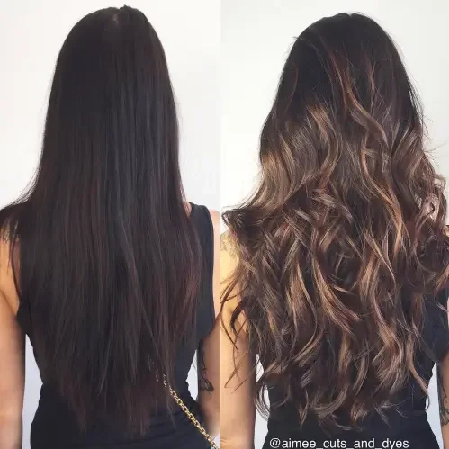 Golden Brown Long Curl Balayage