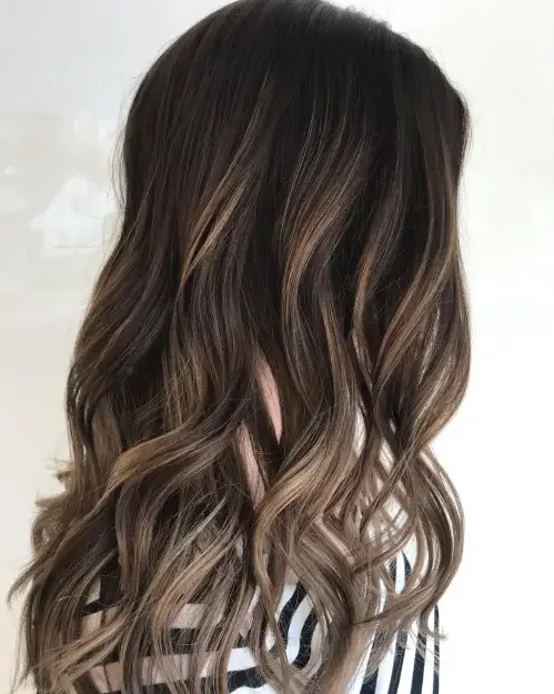 Dark Brown Bronde Balayage Waves