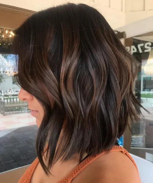 Shorter Bob With Soft Caramel Ribbons