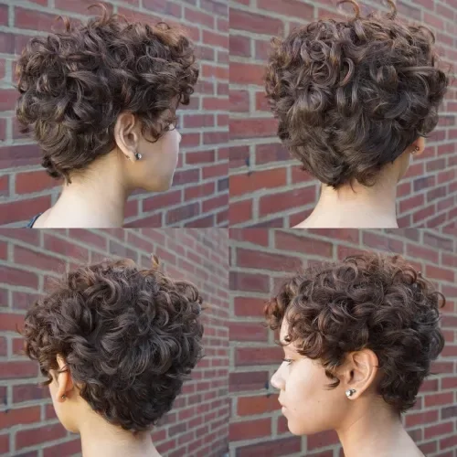Curly Pixie With V-Shaped Nape