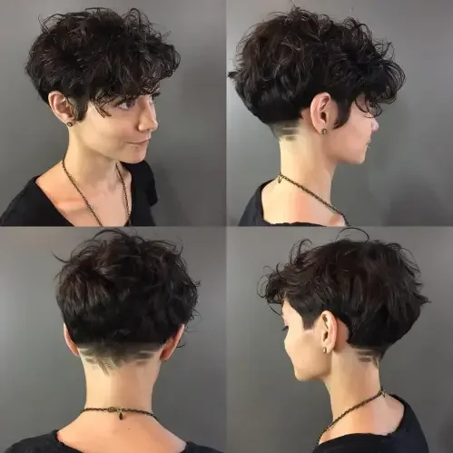 Short Curly Tapered Pixie