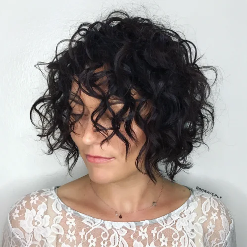 Long Fringe Curly Pixie