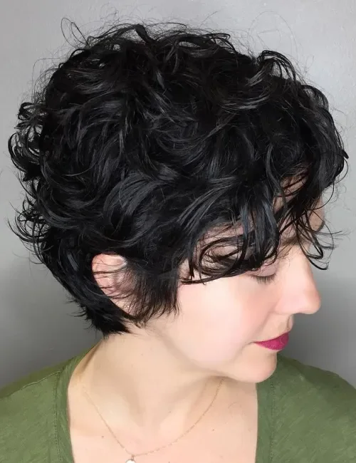 Classic Black Curly Bob