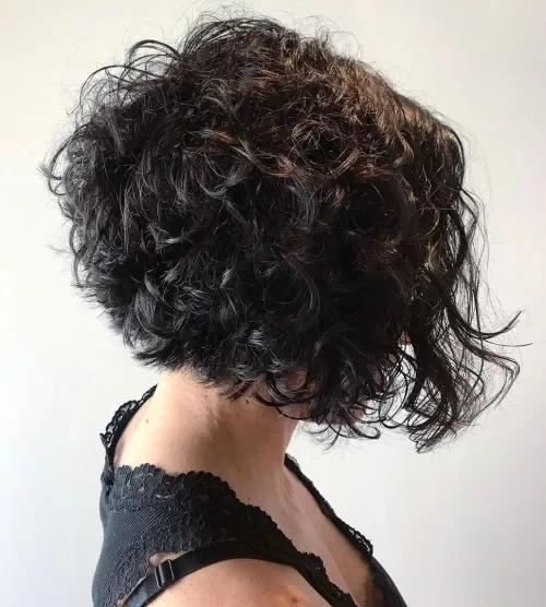 Dark Curly Shaggy Pixie