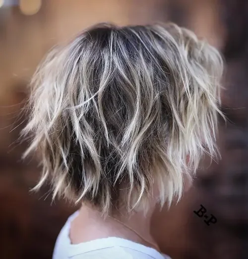 Feathered Ash Blonde Shag