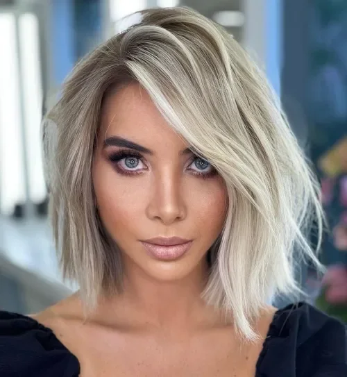 Beachy Ashy Blonde Bob