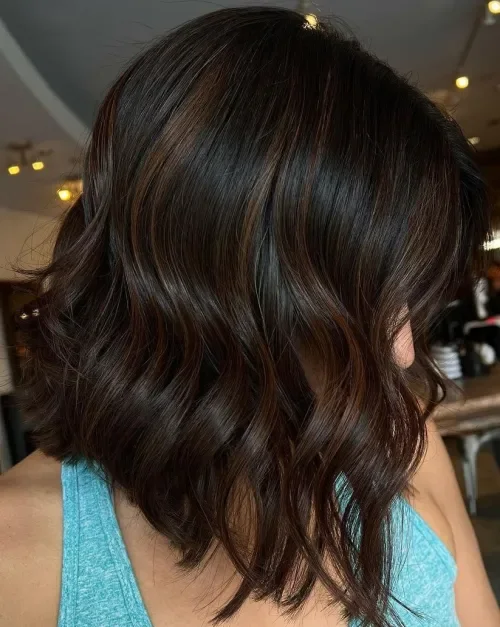 Chocolate Streaks Through Brunette Waves