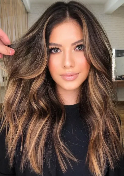 Warm Caramel Bronde With Root Melt